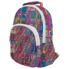 Colorful Shapes Texture                                                Rounded Multi Pocket Backpack by LalyLauraFLM