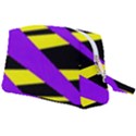 Abstract triangles, three color dotted pattern, purple, yellow, black in saturated colors Wristlet Pouch Bag (Large) View2