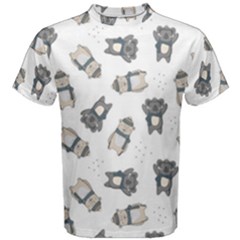 Cute Seamless Pattern With Koala Panda Bear Men s Cotton Tee by Amaryn4rt