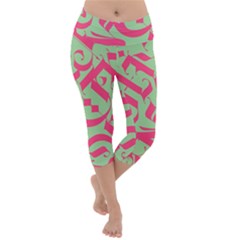 Pattern Ornament Gothic Style Elegant Font Tattoos Lightweight Velour Capri Yoga Leggings by Amaryn4rt