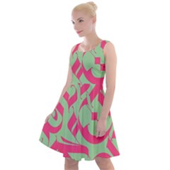Pattern Ornament Gothic Style Elegant Font Tattoos Knee Length Skater Dress by Amaryn4rt