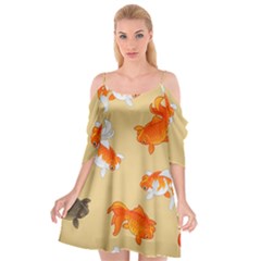 Gold Fish Seamless Pattern Background Cutout Spaghetti Strap Chiffon Dress by Amaryn4rt