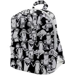 Graffiti Spray Can Characters Seamless Pattern Zip Up Backpack by Amaryn4rt