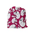 Terrible Frightening Seamless Pattern With Skull Drawstring Pouch (Large) View2