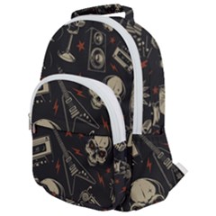 Grunge Seamless Pattern With Skulls Rounded Multi Pocket Backpack by Amaryn4rt
