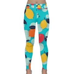 Pop Art Style Citrus Seamless Pattern Classic Yoga Leggings by Amaryn4rt