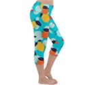 Pop Art Style Citrus Seamless Pattern Lightweight Velour Capri Yoga Leggings View3