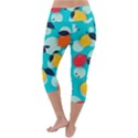 Pop Art Style Citrus Seamless Pattern Lightweight Velour Capri Yoga Leggings View4