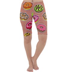 Doughnut Doodle Colorful Seamless Pattern Cropped Leggings  by Amaryn4rt