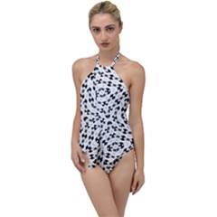 Black And White Ethnic Print Go With The Flow One Piece Swimsuit by dflcprintsclothing
