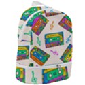 Seamless Pattern With Colorfu Cassettes Hippie Style Doodle Musical Texture Wrapping Fabric Vector Zip Bottom Backpack View2