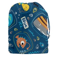 Seamless Pattern Vector Submarine With Sea Animals Cartoon Drawstring Pouch (3xl) by Amaryn4rt