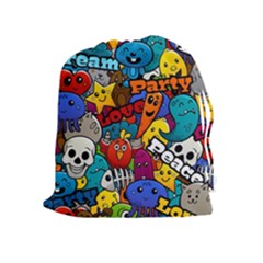 Graffiti Characters Seamless Pattern Drawstring Pouch (xl) by Amaryn4rt