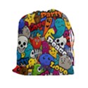 Graffiti Characters Seamless Pattern Drawstring Pouch (2XL) View1