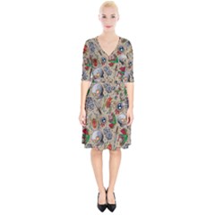 Tattoo Pattern Wrap Up Cocktail Dress by Amaryn4rt