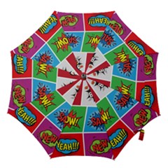 Pop Art Comic Vector Speech Cartoon Bubbles Popart Style With Humor Text Boom Bang Bubbling Expressi Hook Handle Umbrellas (large) by Amaryn4rt