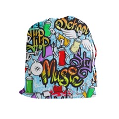 Graffiti Characters Seamless Pattern Drawstring Pouch (xl) by Amaryn4rt