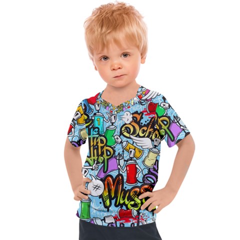 Graffiti Characters Seamless Pattern Kids  Sports Tee by Amaryn4rt