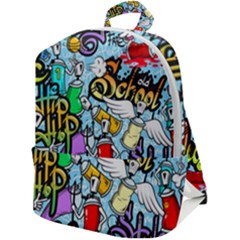 Graffiti Characters Seamless Pattern Zip Up Backpack by Amaryn4rt
