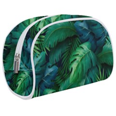 Tropical Green Leaves Background Makeup Case (medium) by Amaryn4rt