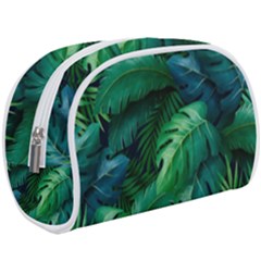 Tropical Green Leaves Background Makeup Case (large) by Amaryn4rt
