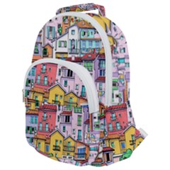 Menton Old Town France Rounded Multi Pocket Backpack by Amaryn4rt