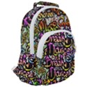 Graffiti Word Seamless Pattern Rounded Multi Pocket Backpack View2