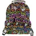 Graffiti Word Seamless Pattern Rounded Multi Pocket Backpack View3