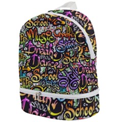 Graffiti Word Seamless Pattern Zip Bottom Backpack by Amaryn4rt