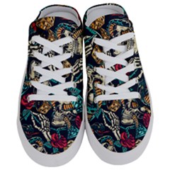 Vintage Art Tattoos Colorful Seamless Pattern Half Slippers by Amaryn4rt