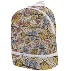 Seamless Pattern With Flower Bird Zip Bottom Backpack by Amaryn4rt
