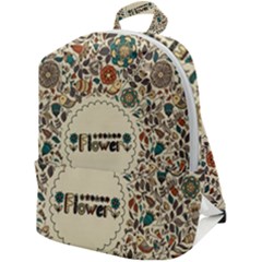 Seamless Pattern With Flower Birds Zip Up Backpack by Amaryn4rt