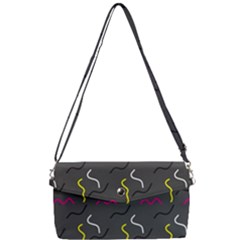 Gray Pattern Removable Strap Clutch Bag by Saptagram