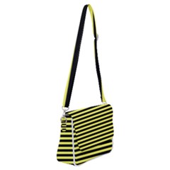 Wasp Stripes Pattern, Yellow And Black Lines, Bug Themed Shoulder Bag With Back Zipper by Casemiro