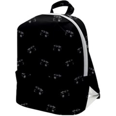 Vintage Car Motif Print Pattern Zip Up Backpack by dflcprintsclothing
