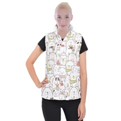 Cute-baby-animals-seamless-pattern Women s Button Up Vest by Sobalvarro