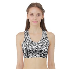 Vector-eclectic-fabric-seamless-pattern-animal-background-with-baroque-ornament Sports Bra With Border by Sobalvarro