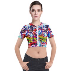 Crazy Grafitti Short Sleeve Cropped Jacket by essentialimage
