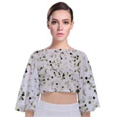 Square Motif Abstract Geometric Pattern Tie Back Butterfly Sleeve Chiffon Top by dflcprintsclothing