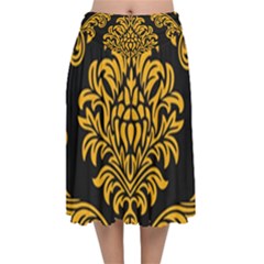 Finesse  Velvet Flared Midi Skirt by Sobalvarro