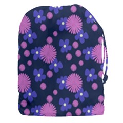 Pink And Blue Flowers Drawstring Pouch (3xl) by bloomingvinedesign
