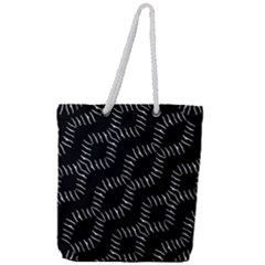 Black And White Geo Print Full Print Rope Handle Tote (large) by dflcprintsclothing