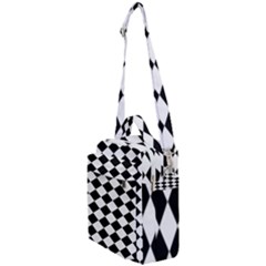Black And White Rhombus Crossbody Day Bag by ElenaIndolfiStyle