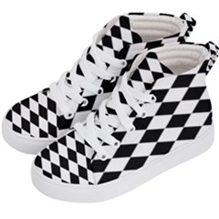Black And White Rhombus Kids  Hi-top Skate Sneakers by ElenaIndolfiStyle