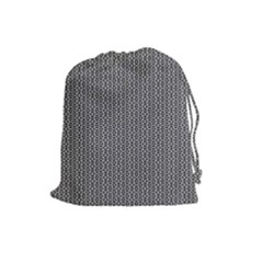 Black And White Triangles Drawstring Pouch (large) by Sparkle