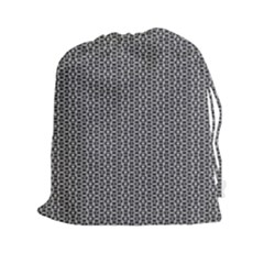 Black And White Triangles Drawstring Pouch (2xl) by Sparkle