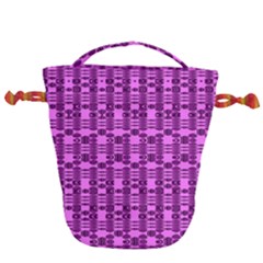Digital Violet Drawstring Bucket Bag by Sparkle