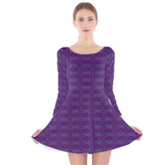 Digital Mandale Long Sleeve Velvet Skater Dress by Sparkle
