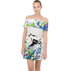 Nature Surfing Off Shoulder Chiffon Dress by Sparkle