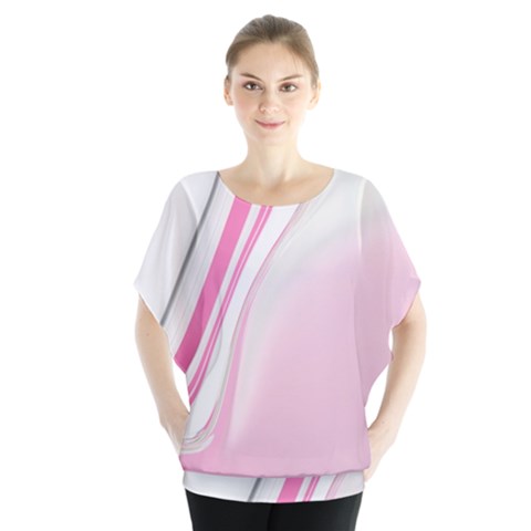 Modern Pink Batwing Chiffon Blouse by Sparkle